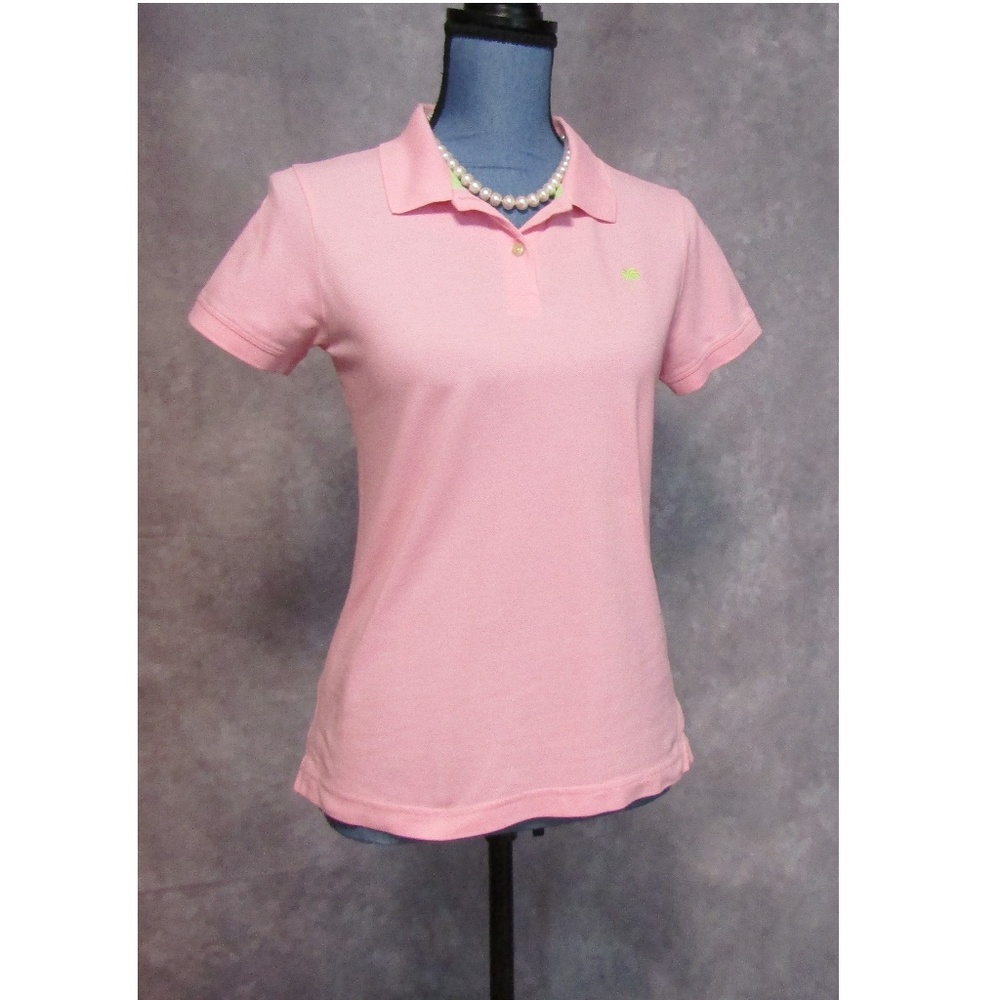 Lilly Pulitzer Light Pink w/ Green Palm Tree Polo